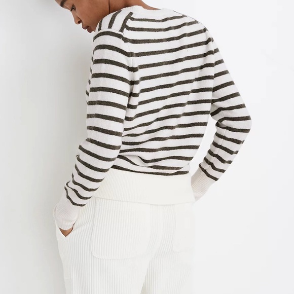 Madewell Wrap-Front Sweater in Elthorne Stripe - Picture 3 of 13